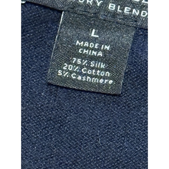 Banana Republic Sweater Mens Large Blue Luxury Blend Silk Cashmere Crew Neck - Picture 5 of 6